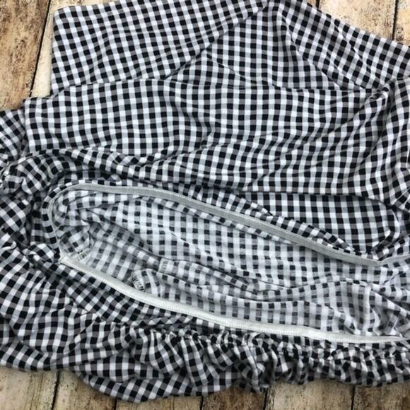 MaxMara Weekend Gingham Jersey Fitted Stretch 3/4 Sleeve Top Large Chic - Picture 7 of 7